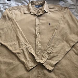 Tan polo button down